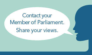 Contact your Member of Parliament and share your views on the federal funding of health care